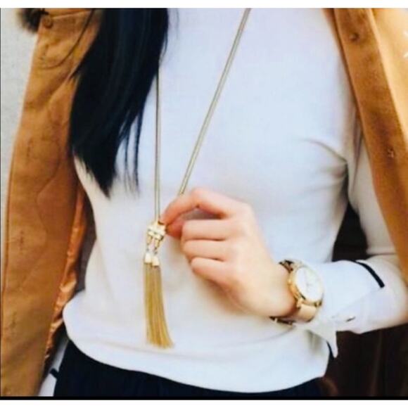 Stella & Dot Jacqueline Brazilian Chain Sliding Lariat Necklace - Picture 8 of 9